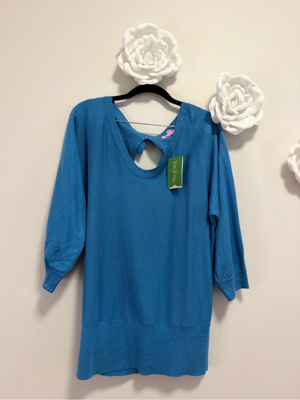 Lilly Pulitzer Teal Keyhole Pullover Tunic